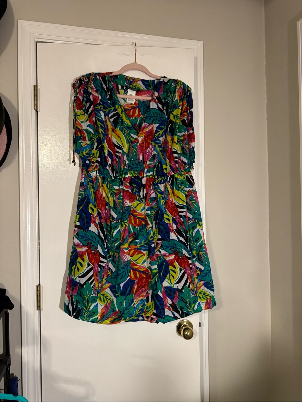 Bright Tropical Print women’s cover up dress Multicolor honeymoon vacation